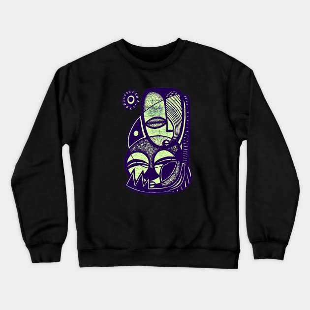 "Nobeel" - Love -  Mother and Child African Symbolic Art Crewneck Sweatshirt by Tony Cisse Art Originals